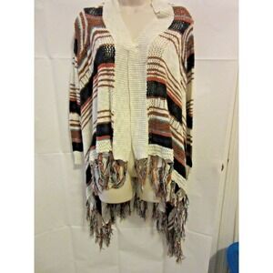 SELFIE COUTURE TRENDOLOGY Womens XS S Cardigan Draped Fringe Boho festival